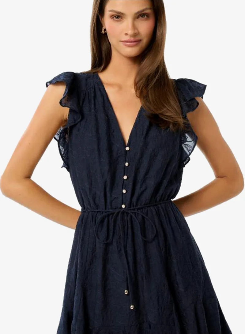 forever new  Maxine Tie Waist Flutter Sleeve Mini Dress for Women | Best Price UAE