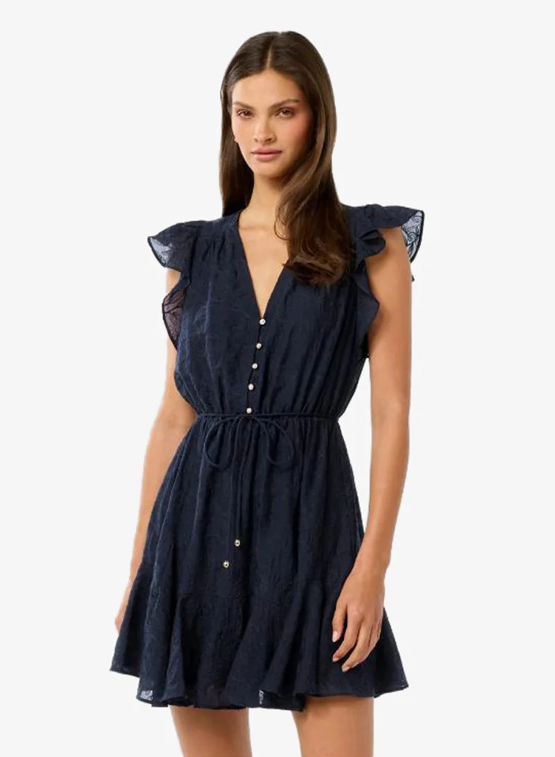 Maxine Tie Waist Flutter Sleeve Mini Dress