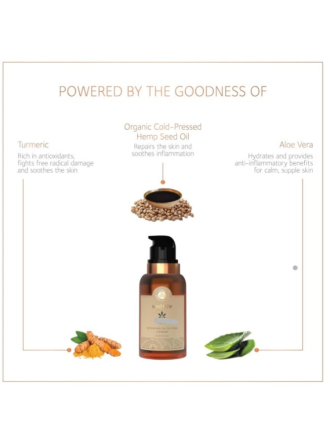 سول تري منظف ​​SoulTree المزيل للسموم (زيت يتحول إلى رغوة) | غسول للوجه | لجميع أنواع البشرة | غني بالكركم والصبار - 120 مل - Image 4