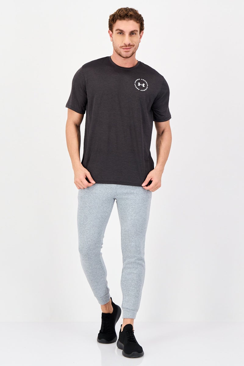 UNDER ARMOUR Men Loose Fit Short Sleeve Training T-Shirt, Heather Brown - Image 3