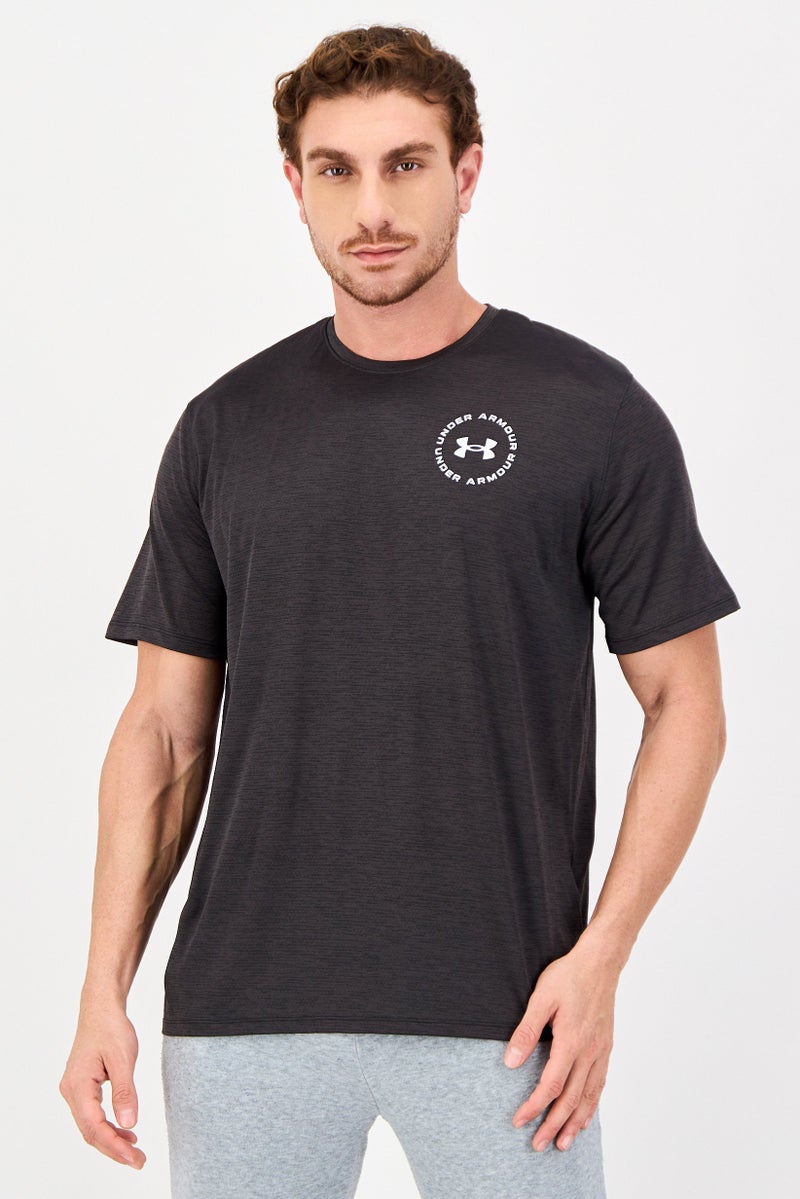 UNDER ARMOUR Men Loose Fit Short Sleeve Training T-Shirt, Heather Brown - Image 1