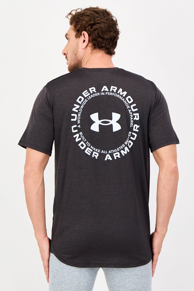 UNDER ARMOUR Men Loose Fit Short Sleeve Training T-Shirt, Heather Brown - Image 4