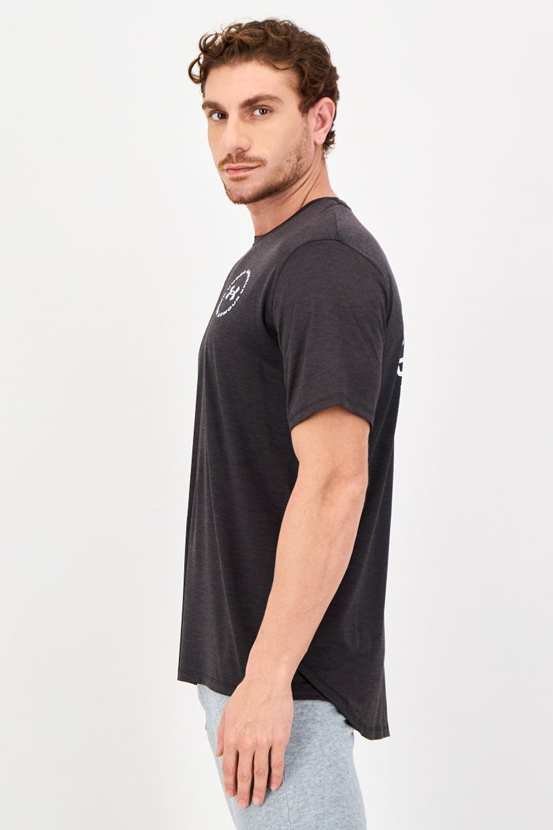 UNDER ARMOUR Men Loose Fit Short Sleeve Training T-Shirt, Heather Brown - Image 2