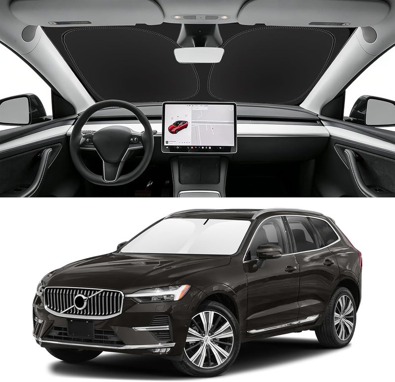 SLOGENTO for XC60 Sunshade Windshield Sun Shade for Volvo XC60 SUV 2018-2024 2025 Windshield Cover UV Protector 2-Layers Window Shields for Front Windscreen Block UV Car Accessories - Image 1