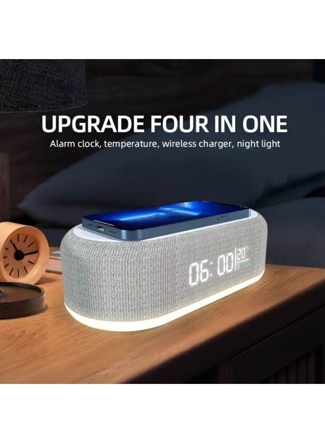 Yalla Pick 4-in-1 Wireless Charging Alarm Clock, Night Light with 3 Level Dimming, Digital Desk Clock with Thermometer for Bedroom Office Kitchen, Smart Gift - Image 5