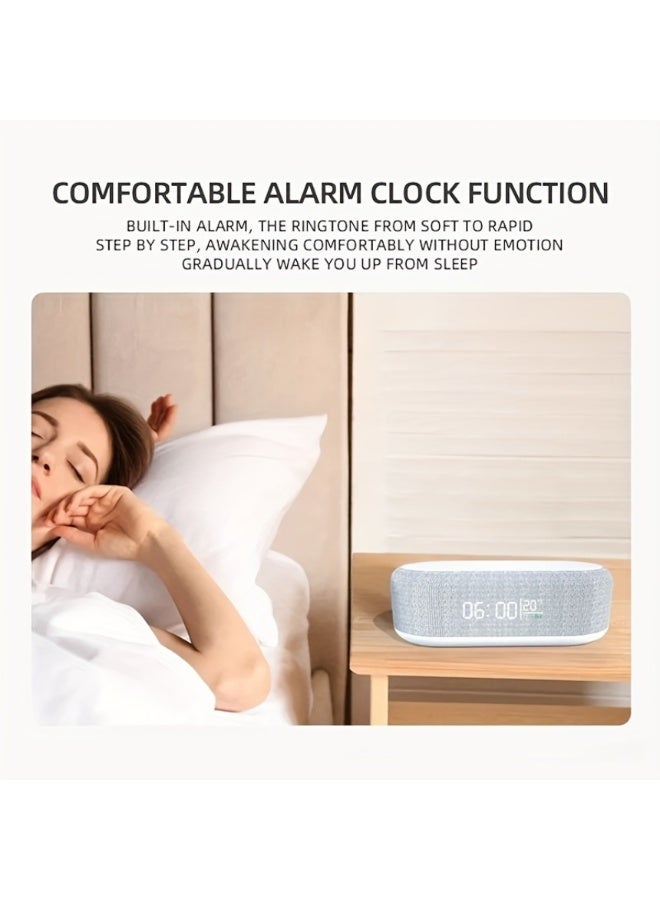 Yalla Pick 4-in-1 Wireless Charging Alarm Clock, Night Light with 3 Level Dimming, Digital Desk Clock with Thermometer for Bedroom Office Kitchen, Smart Gift - Image 4