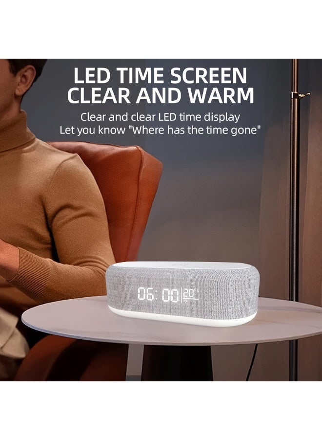 Yalla Pick 4-in-1 Wireless Charging Alarm Clock, Night Light with 3 Level Dimming, Digital Desk Clock with Thermometer for Bedroom Office Kitchen, Smart Gift - Image 3