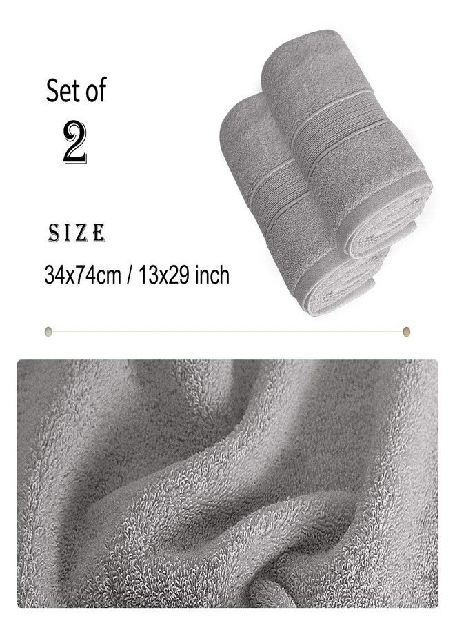 PiccoCasa Hand Towels 2-Pack 100% Cotton Ring Spun Highly Absorbent Soft Luxury Hotel & Spa Quality Hand Towel for Bathroom 13 x 29 Inches, Light Gray - Image 5