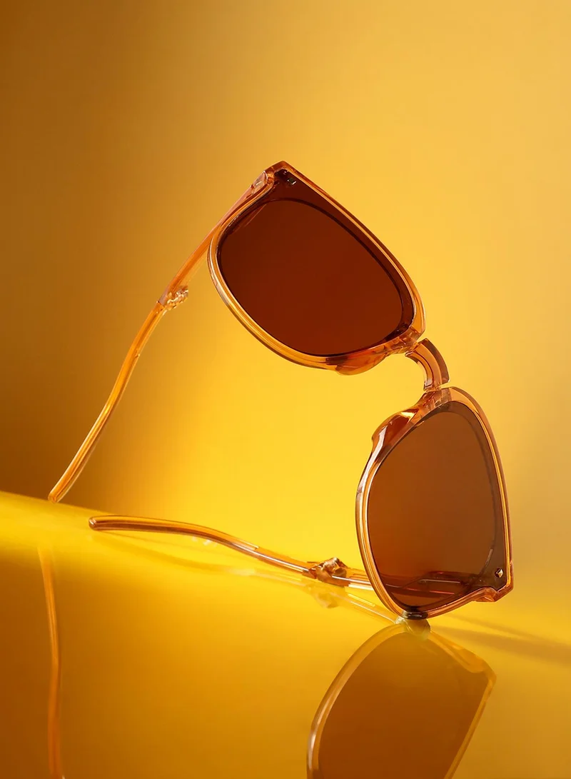 Haute Sauce Foldable Wayfarer Sunglasses - Brown