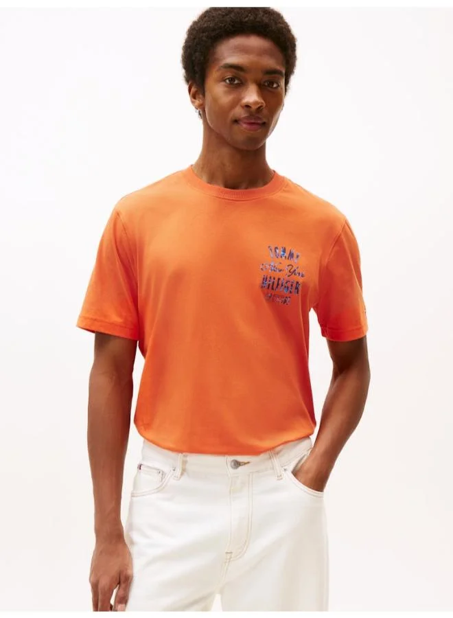 تومي هيلفيغر Graphic Crew Neck T-Shirt