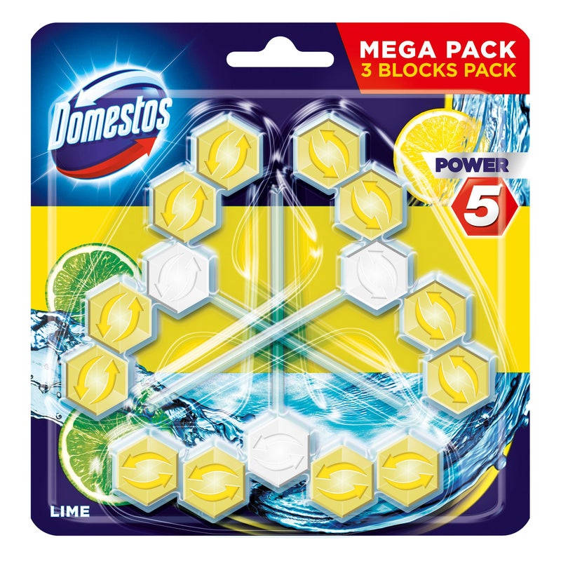 Domestos Power 5 Toilet Block Lemon 3 * 50g - Image 5