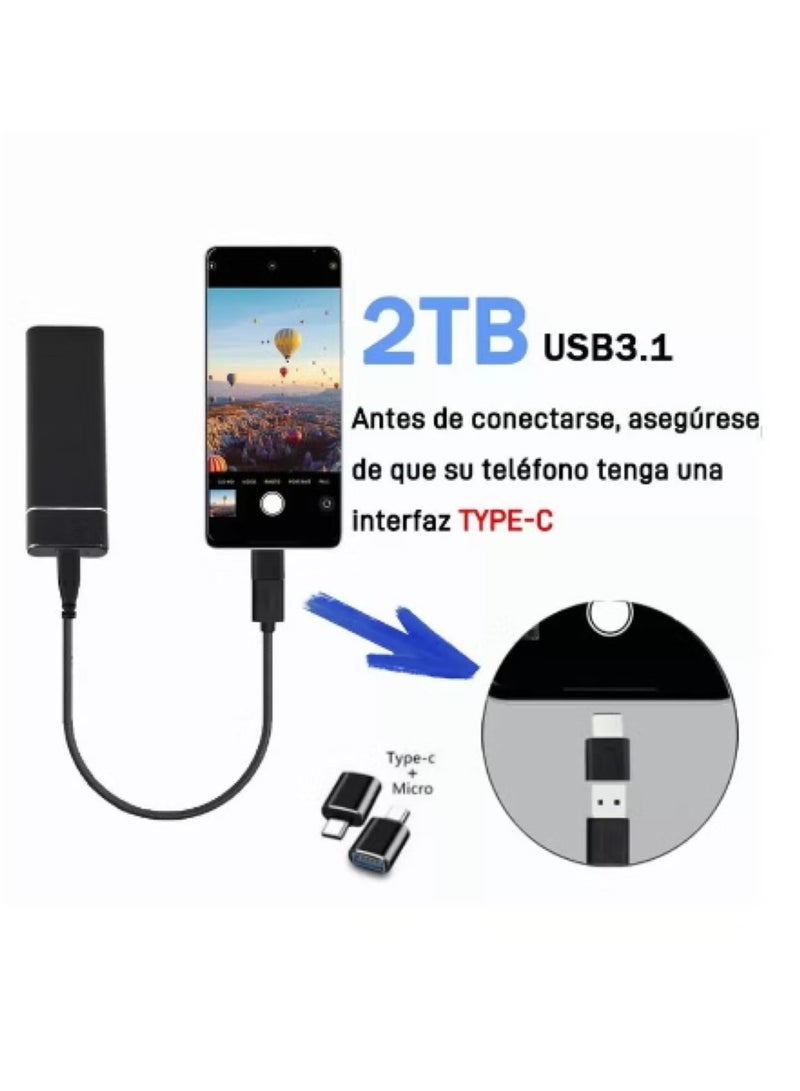 Portable External Hard Drive 2TB , Mini SSD Hard Drives,Solid State External Drives,Computer Backup Drive,USB 3.1 to Type-C Support Data Storage Transfer for Windows XP PC Laptop and Mac  - Image 3