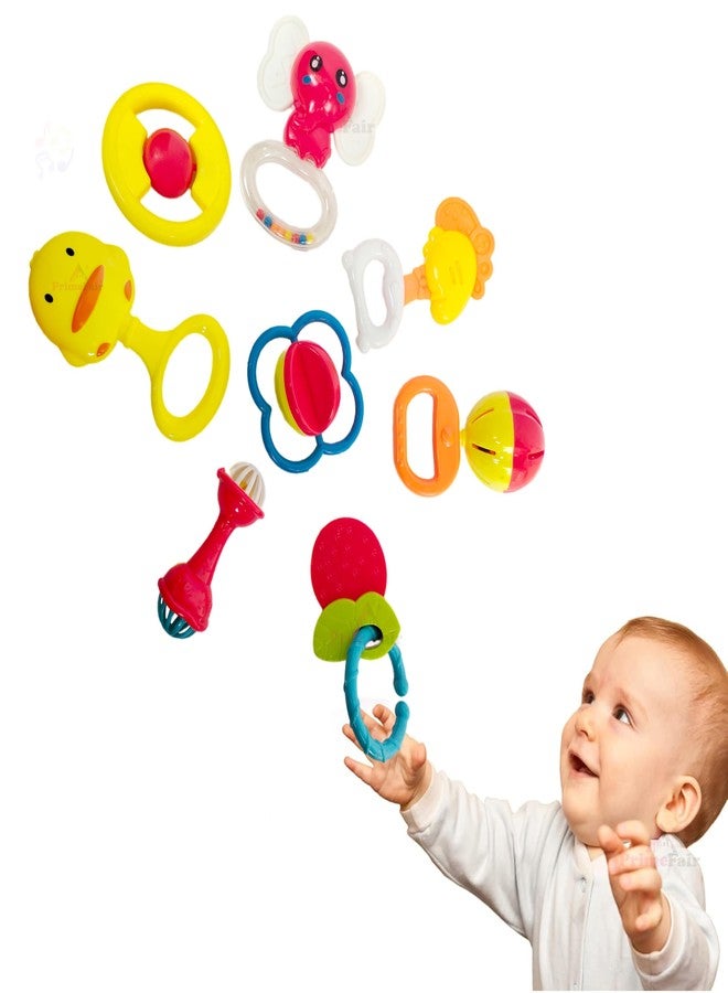 PRIMEFAIR Baby Rattles Toys Set, Infant Grab Shake Rattle, Sensory Teether, Babies Development Learning Music Toy, Newborn Birthday Toys, Multicolor (Animal-D) - Image 1