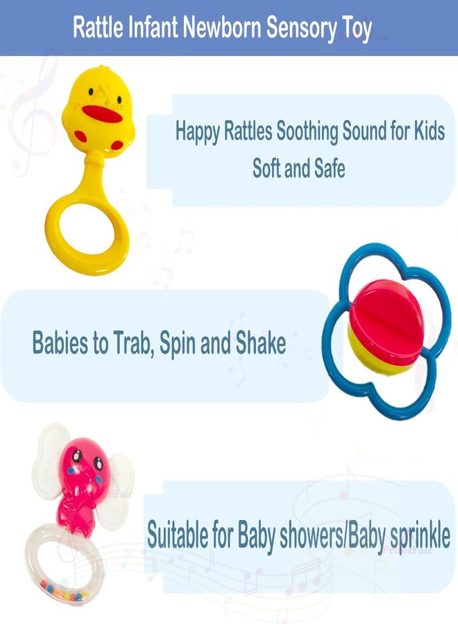 PRIMEFAIR Baby Rattles Toys Set, Infant Grab Shake Rattle, Sensory Teether, Babies Development Learning Music Toy, Newborn Birthday Toys, Multicolor (Animal-D) - Image 3