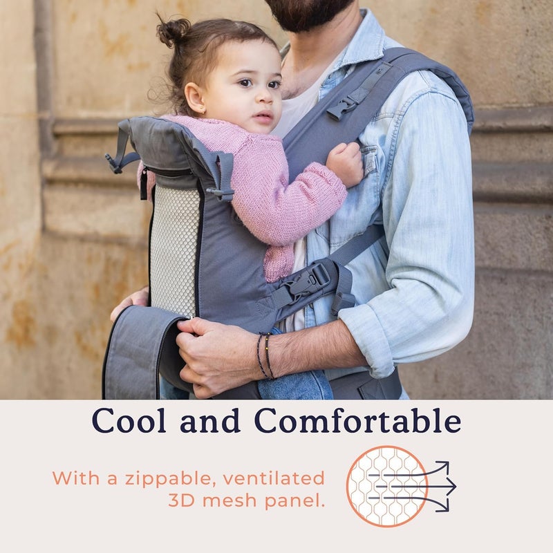Beco 8 Baby Carrier from Newborn to Toddler (7-45lbs) - All in 1 Hybrid Front, Hip and Backpack Style Carrier with Breathable, Cooling Mesh - Iris - Image 5