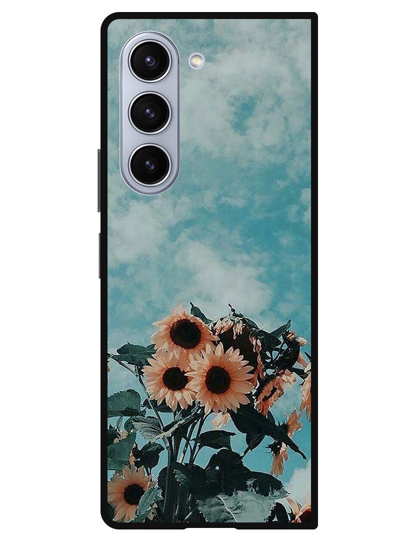 Theodor Protective Case Anti Scratch Shock Proof Bumper Cover For Samsung Galaxy Z Fold 5 Sunflower - Image 1
