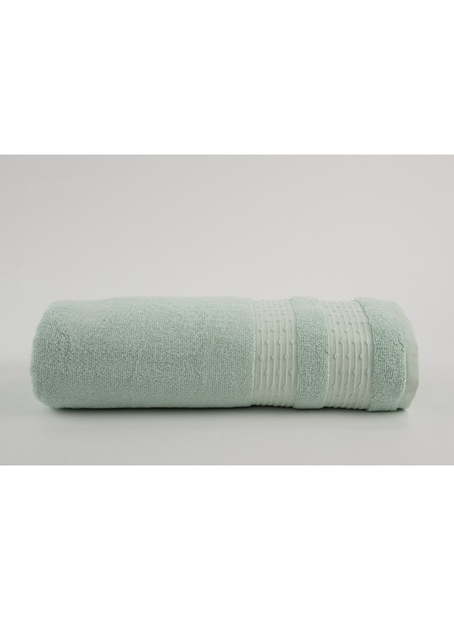 White Rose Fortuneplush 580 Gsm 100% Cotton Terry Fancy Border1 Bath Sheet 80X160 CmLuxury Touch Extra Absorbent-Pista  - Image 2