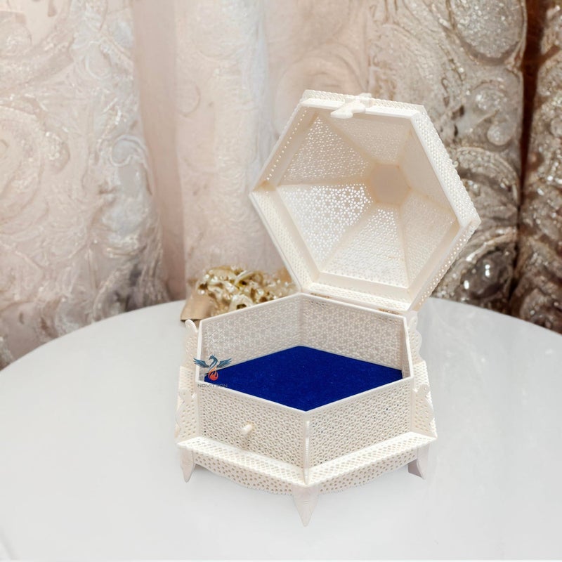 Novitson Royal Aibak Pearl Dome Jewel Box – Handcrafted Limited Edition | AnimalBone Exterior, Velvet Interior | Vintage Keepsake Storage for Valuables & Decor - Image 3