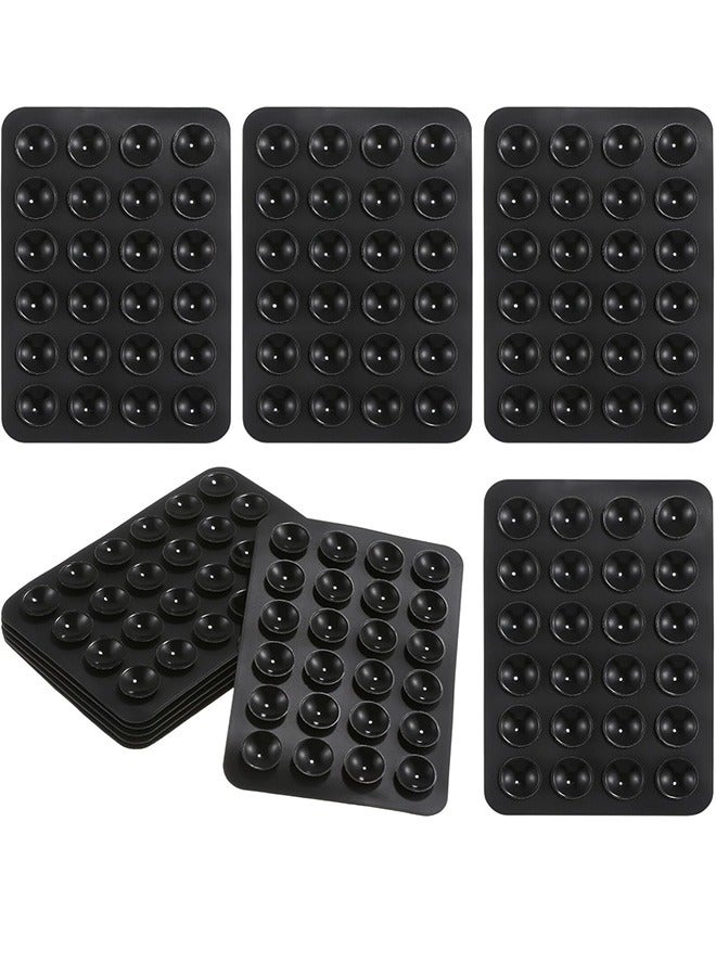 LJRN 5 Sets Suction Phone Case Black Mount, Silicon Adhesive Phone Accessory for iPhone and Android, Hands-Free Fidget Toy Mirror Shower Phone Holder, Tiktok Videos and Selfies - Image 1