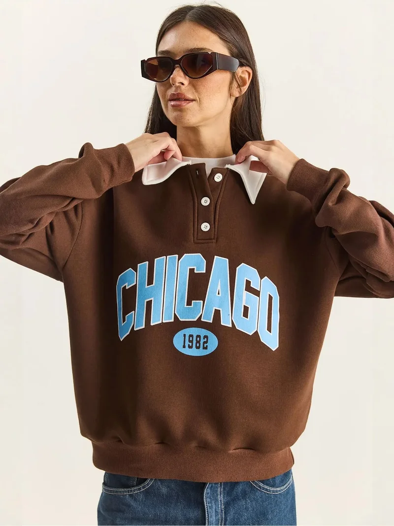 LUCCI Oversized Printed Sweatshirt