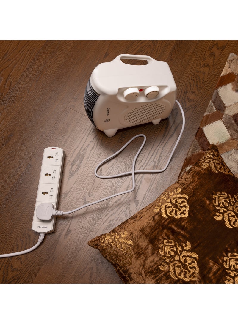 DOMEA Multi-Way Power Extension Strip, 4 Outlet, Universal Socket Design, 3-Meter Cable - Surge Protected, Charging Station for Home, Office, Kitchen, Apartment - White-AX136 - Image 5