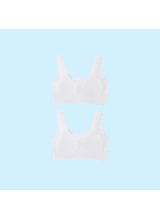 Annil 2-pack Girls' Underwear Set - 2025 Summer New Seamless Nude Feel Training Camisoles For Developing Teens - Image 3