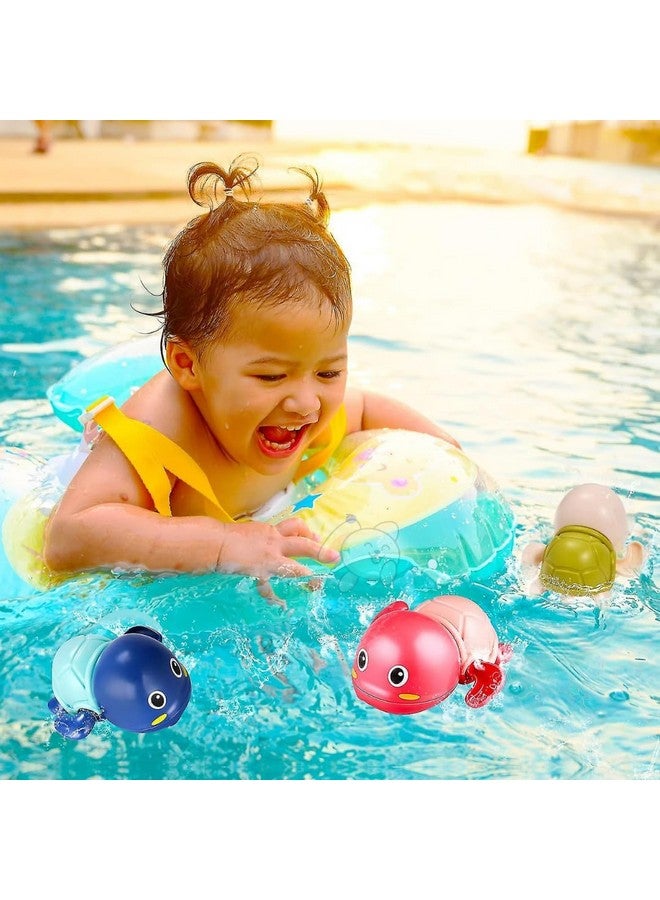 Storio Cute Swimming Baby Water Turtle Bath Toys For Toddlers | Set Of 2 | Turtle Toy | 1-3, Floating Wind Up Toys For 1 2 3 4 5 Year Old Boy Girl, New Born Baby Bathtub Water Toys - 2Pcs - Image 3