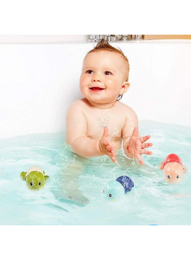 Storio Cute Swimming Baby Water Turtle Bath Toys For Toddlers | Set Of 2 | Turtle Toy | 1-3, Floating Wind Up Toys For 1 2 3 4 5 Year Old Boy Girl, New Born Baby Bathtub Water Toys - 2Pcs - Image 2