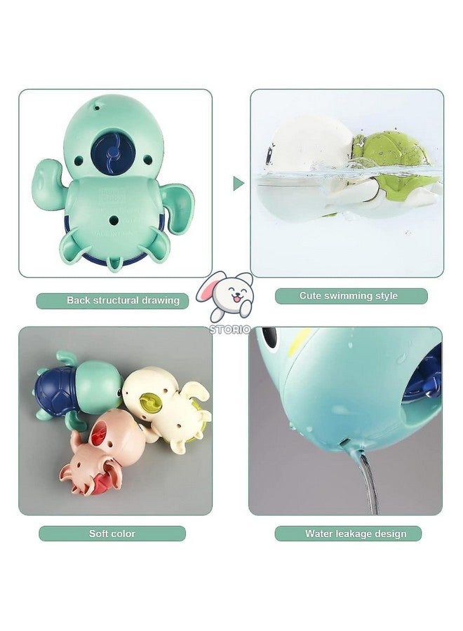Storio Cute Swimming Baby Water Turtle Bath Toys For Toddlers | Set Of 2 | Turtle Toy | 1-3, Floating Wind Up Toys For 1 2 3 4 5 Year Old Boy Girl, New Born Baby Bathtub Water Toys - 2Pcs - Image 4