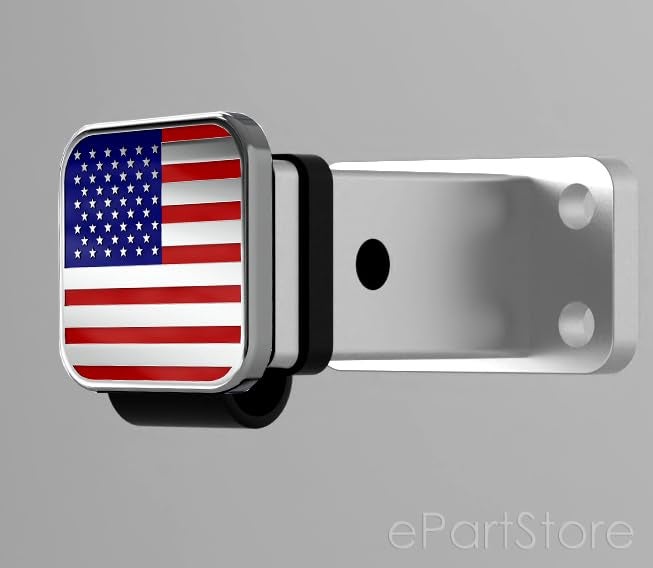 eVerHITCH American Flag Universal Trailer Hitch Cover Tube Plug Insert, Fits 2" Receivers (Red, Blue & Chrome) - Image 4