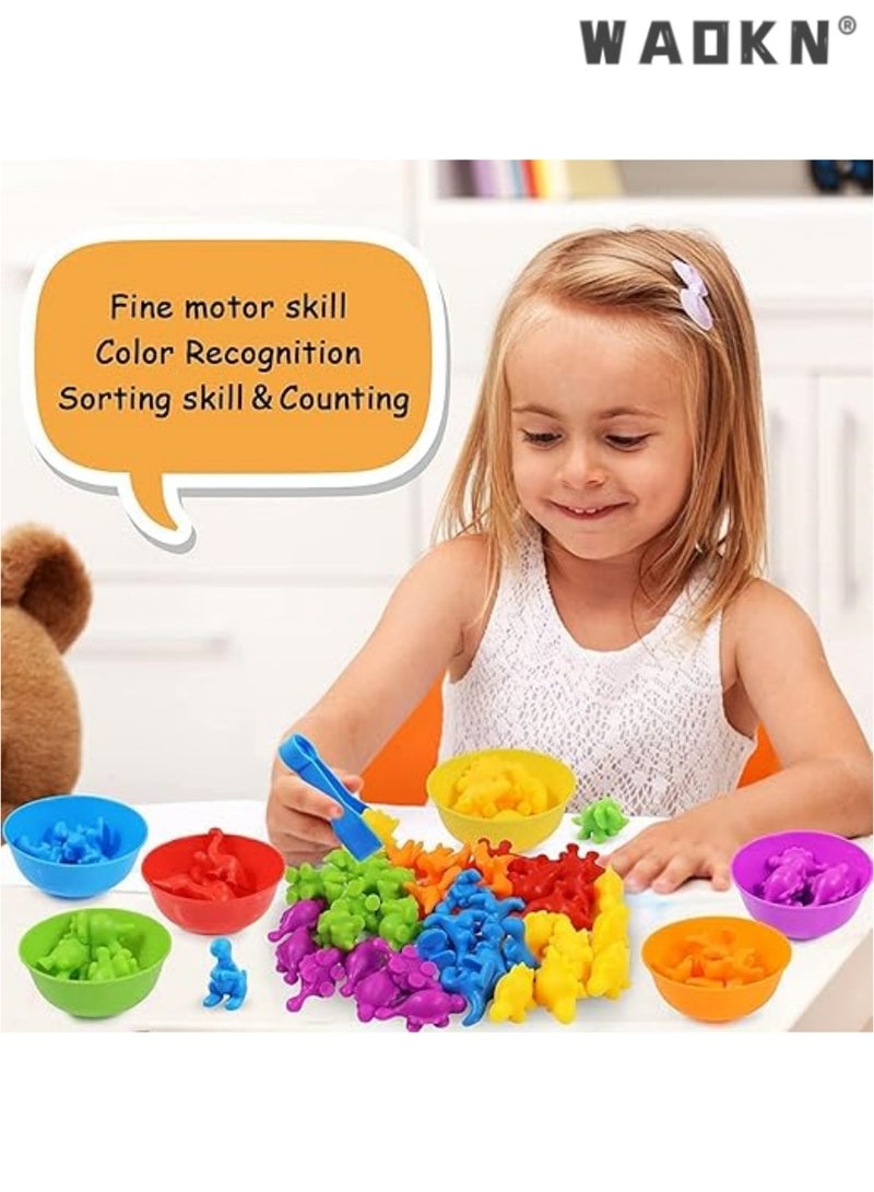 دبليو أيه أو كي أن مرحلة ما قبل المدرسة أنشطة التعلم باستخدام لون وعاء لتعليم الحيوانات مطابقة وتصنيف اللعبة ، مونتيسوري مستوحاة من الحواس STEM لعبة تناسب الرعاية النهارية ، هو هدية مثالية للأطفال و 3 سنوات من العمر - Image 5