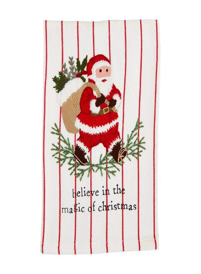 Mud Pie Embroidered Towel, Santa, 21" x 14"