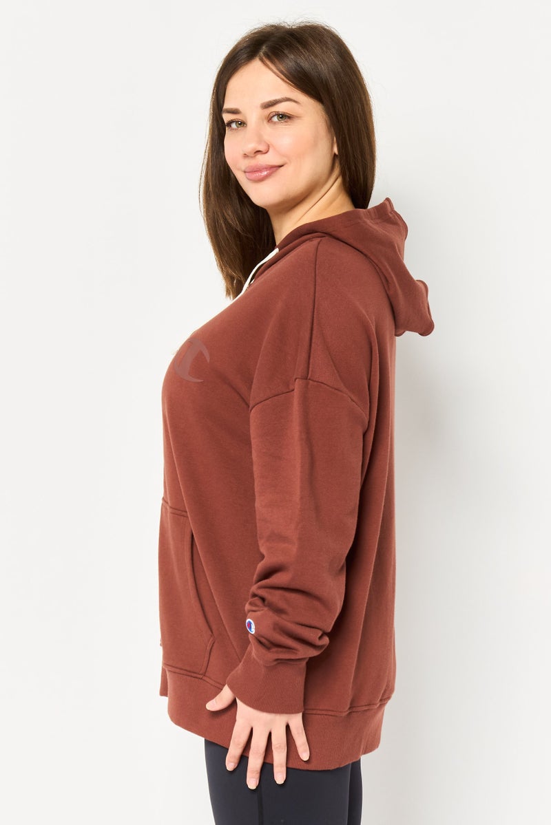 Champion بلوزة رياضية نسائية بأكمام طويلة مناسبة في الهواء الطلق، بني - Image 3