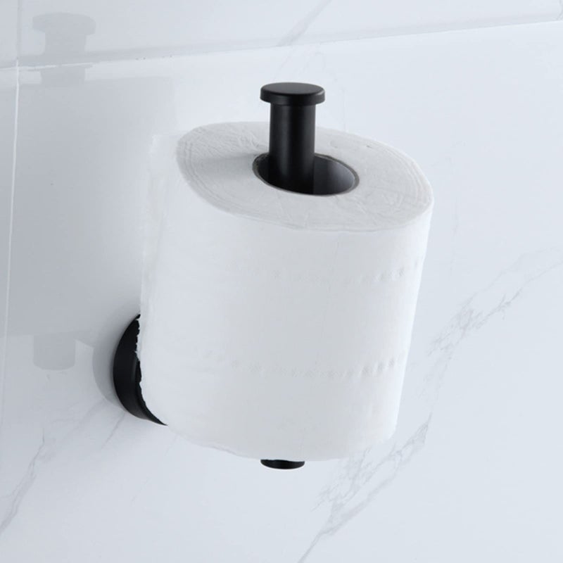 Stainless Steel Black Matte Paper Towel Holder Cylindrical Hanging Shelf For Home - Image 4