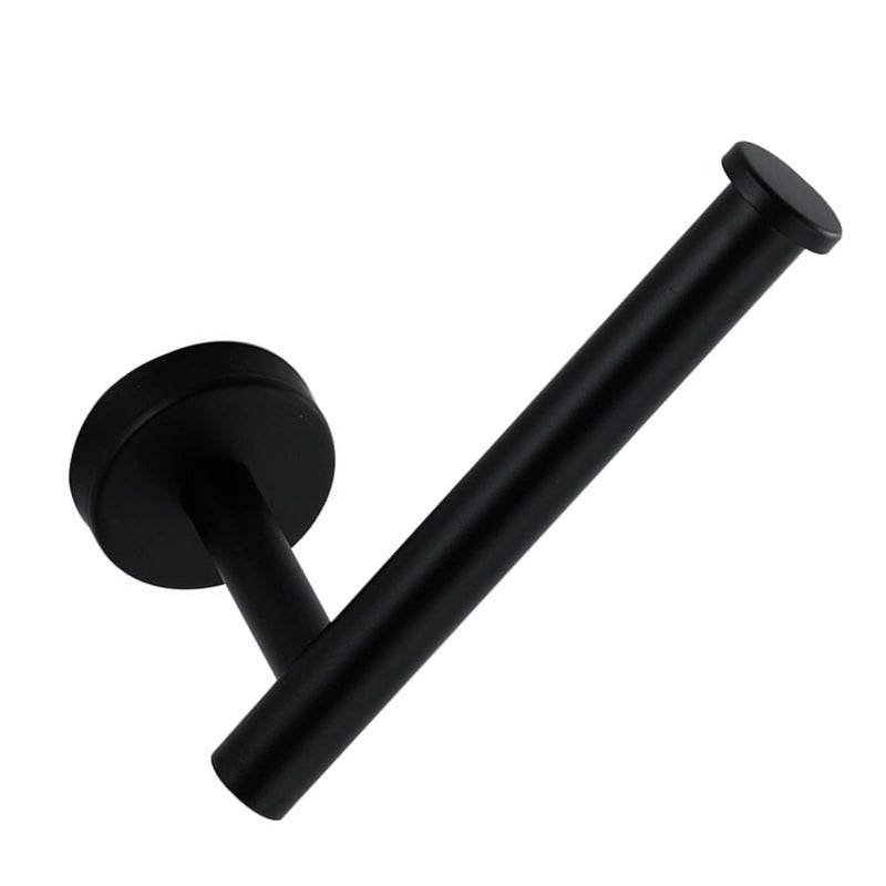 Stainless Steel Black Matte Paper Towel Holder Cylindrical Hanging Shelf For Home - Image 2