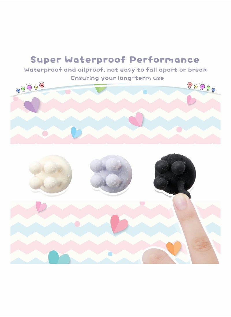 SYOSI 9 Pieces Adhesive Plug Hooks Cable Utility Hook Stick on Wall Door Silicone Wall Hooks Waterproof and Oilproof Towel Key Hooks Self Adhesive Holder for Hanging Kitchen Bathroom Home Office  - Image 3