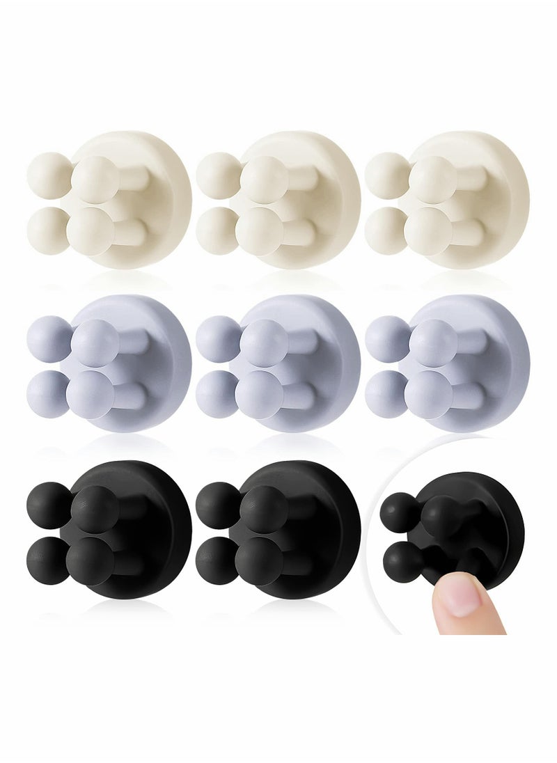 SYOSI 9 Pieces Adhesive Plug Hooks Cable Utility Hook Stick on Wall Door Silicone Wall Hooks Waterproof and Oilproof Towel Key Hooks Self Adhesive Holder for Hanging Kitchen Bathroom Home Office  - Image 1