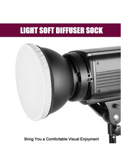 Generic Diffuser Lamp Sock Soft Diffuser Lamp Cover, , 4Pcs White Lampshade Reflector Lamp Sock,7 Inches/ 18 cm Standard Cloth Diffuser Light Sock for Strobe Flash LED Video Light  - Image 2