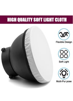 Generic Diffuser Lamp Sock Soft Diffuser Lamp Cover, , 4Pcs White Lampshade Reflector Lamp Sock,7 Inches/ 18 cm Standard Cloth Diffuser Light Sock for Strobe Flash LED Video Light  - Image 3