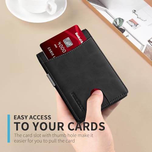 RUNBOX Money Clip Slim Wallets for Men RFID Blocking 11 Card Holder Minimalist Small Leather Bifold Men's Front Pocket Wallet Gift Box - Image 4