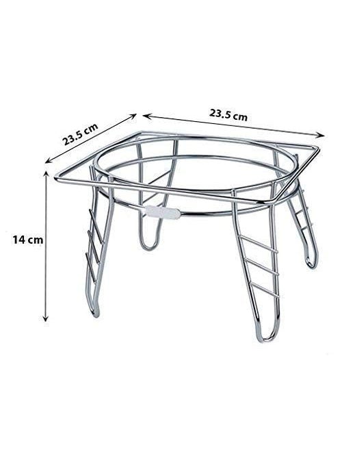 Gladnes Gladnes Stainless Steel Kitchen Pot Stand Chrome Plated Plant Matka Stand 23x23x14 cm  - Image 5