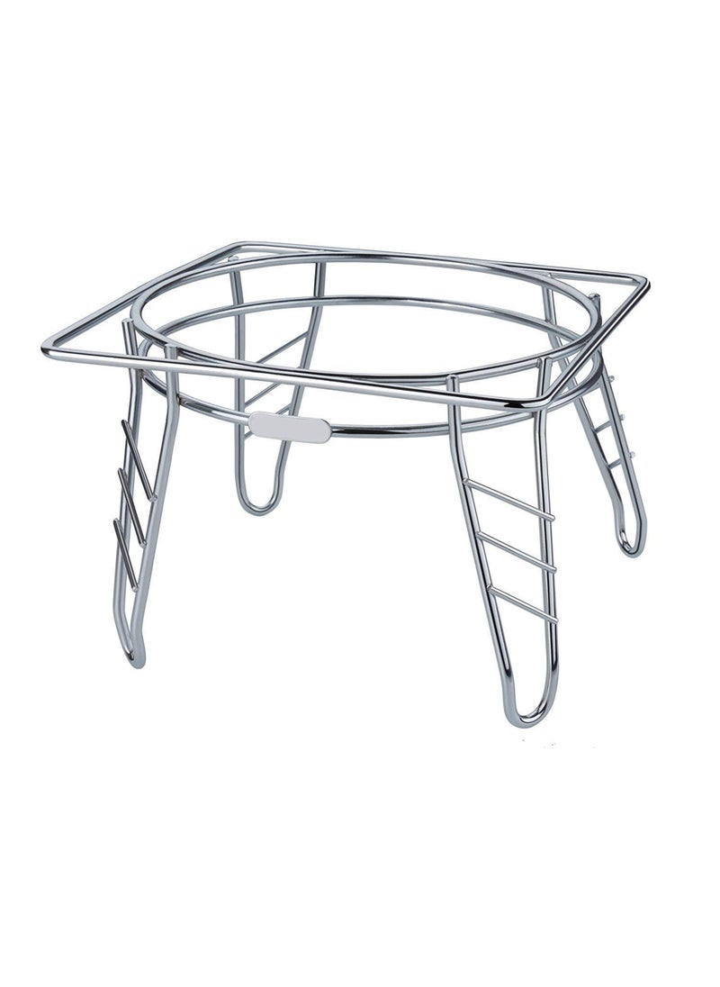Gladnes Gladnes Stainless Steel Kitchen Pot Stand Chrome Plated Plant Matka Stand 23x23x14 cm  - Image 4