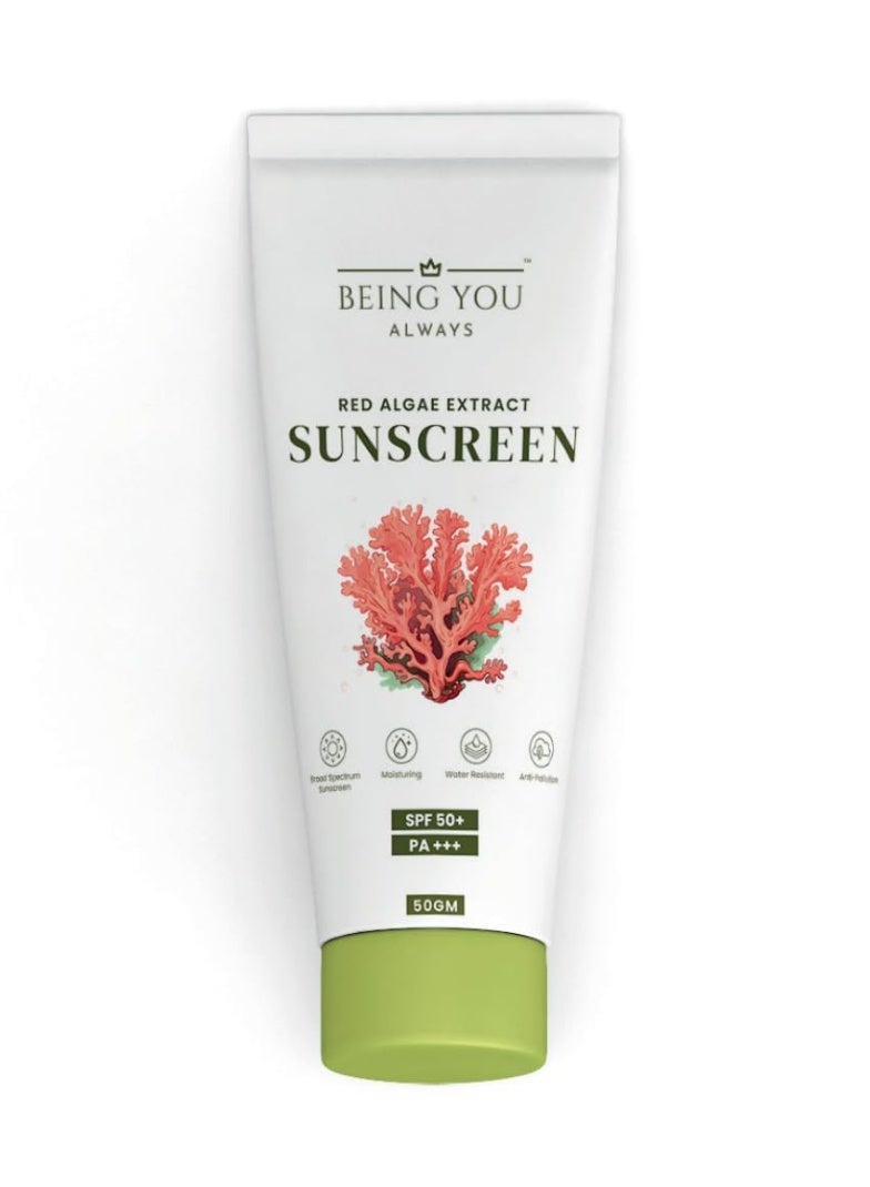 كوني أنت - دائمًا واقي من الشمس للوجه والجسم، عامل حماية من الشمس SPF 50+، PA+++ مستخلص الطحالب الحمراء، مضاد للتلوث، مقاوم للماء 50 جم - Image 1