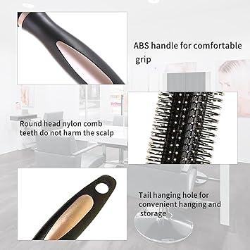 TYVOM Hair Brush Hair Curling Brush Blow Dry Round Hair Brush Hairbrushes for Women Professional Curling Hair Drying Styling Straightening and Shine - Image 3