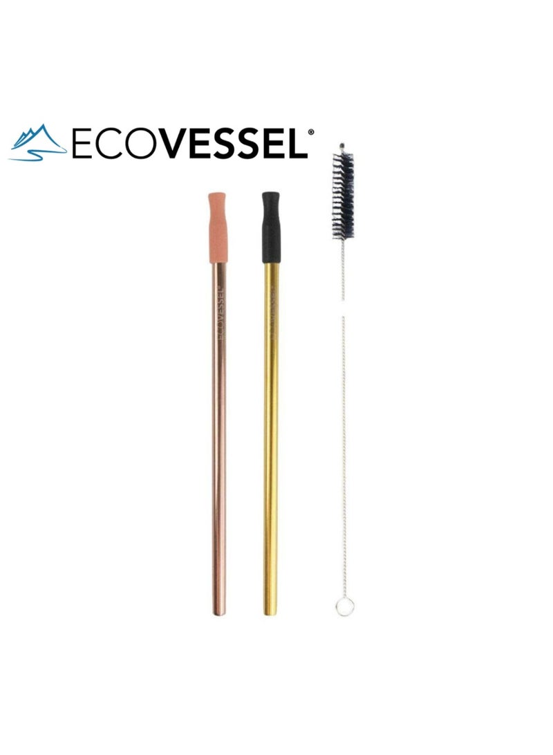 إكو فيسل عبوة من قطعتين من قش الفولاذ المقاوم للصدأ - Image 1