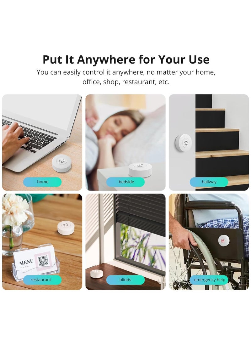 SNZB-01P Zigbee Wireless Switch - Create Smart Scenes and Control Connected Devices via App with Three Options; Requires ZigBee Bridge; Certified for Humans Device.