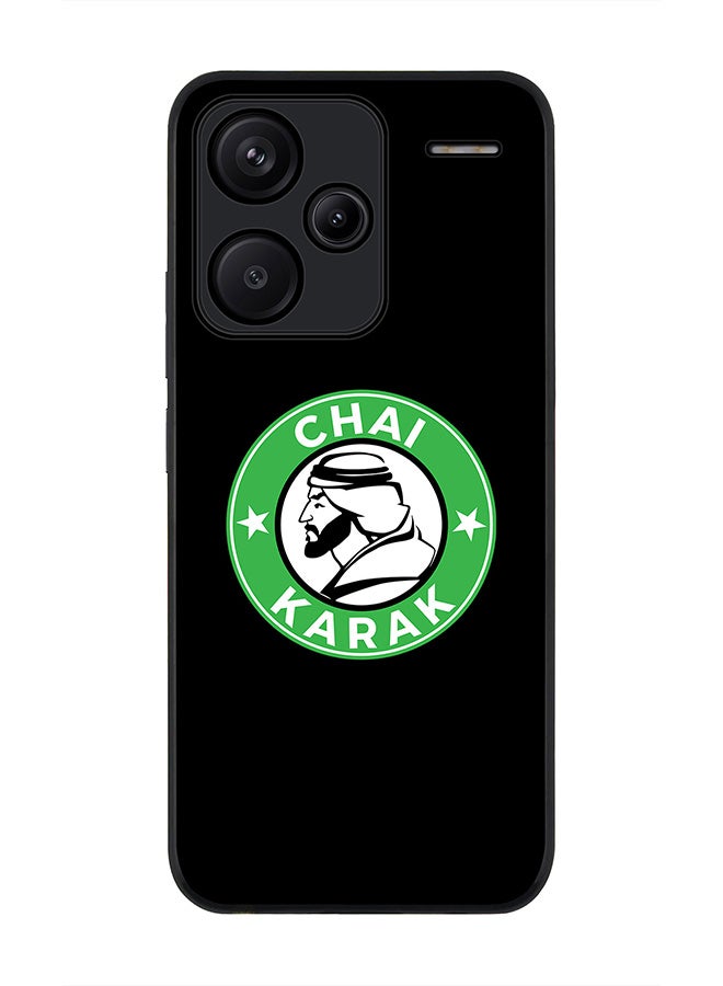 Stylizedd Rugged Black Edge Case for Xiaomi Redmi Note 13 Pro Plus, Slim fit Case Flexible Anti Drop TPU Gel Thin Cover -  Chai Karak - Image 1