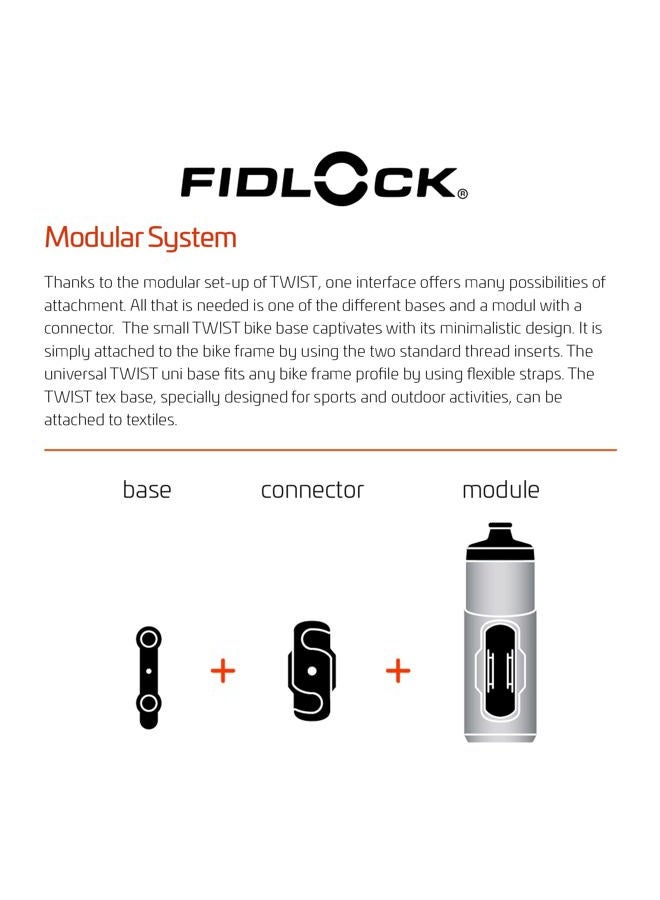 FIDLOCK Unisex - Adult 09653 (black) Water Bottle, 800 ml Bottle Black with Bike Base, 800 ml EU - Image 5