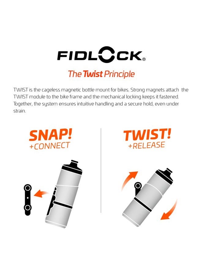 FIDLOCK Unisex - Adult 09653 (black) Water Bottle, 800 ml Bottle Black with Bike Base, 800 ml EU - Image 4