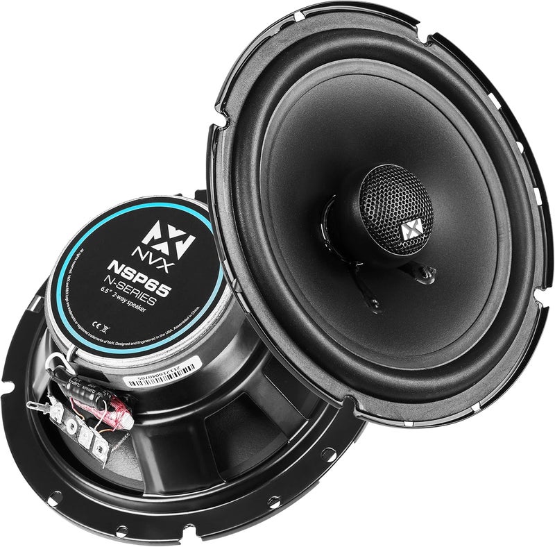 NVX NSP65 6.5" Car Speakers, 540W Max, 180W RMS, 2-Way Coaxial w/Silk Dome Tweeters & Built-in X-Overs, Easy to Install in Cars/Trucks/Doors (Pair) - Image 1